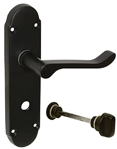 Haven Heritage ® Epsom Internal Bathroom Door Handles in Matt Black - Back Plate Size 170mm x 42mm. Sold in Pairs (1)