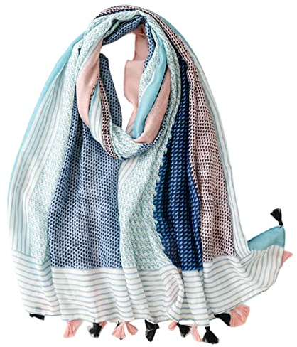 FAIRYGATE Schal Tuch für Damen Mädchen Elegantes Accessoire Baumwolle Schals Halstuch Schulter Tuch oder Umschlagstuch einsetzbar 15241