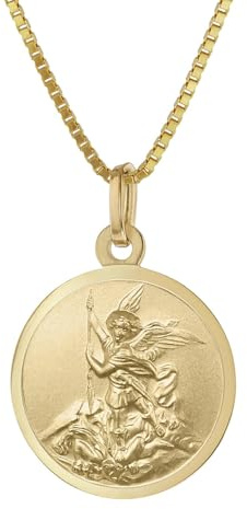 trendor Erzengel Michael Anhänger Gold 333 an goldplattierter Kette elegantes Schmuckstück für Damen und Herren, zauberhafte Geschenkidee, 41428-40 40 cm