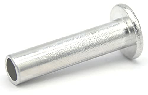 CREULT Flachkopfnieten aus Aluminium M6 x 12mm Länge halb hohl Blind Schlagnieten Glatter Körper Runde Befestigungselemente Al Material (50 Stücke)