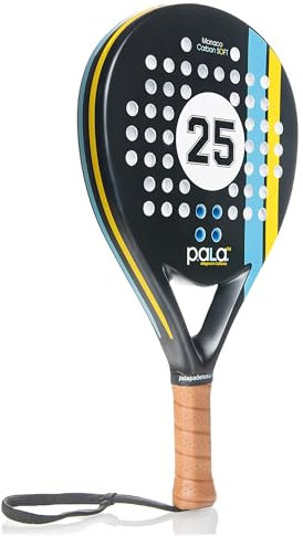 Pala de pádel Mónaco Carbon Soft - Pala negra Pala LITE con fibra de carbono, ideal para principiantes