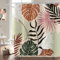 Hnmdmyi Rideau de Douche Boho 90x180, Abstrait Feuilles Tropicales Plante Coloré Mid Century Moderne Minimaliste Esthétique Art Imperméable Tissu Polyester Lavable pour Baignoire