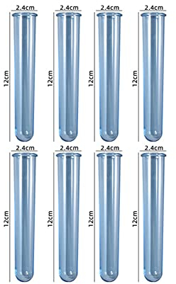 Glorlliant 8 Stück Acryl Reagenzgläser für Blumen zum hängen, Silikonform Harz Gießform Reagenzgläsern für Hydroponik Blumen Reagenzgläser Vasen Dekoration, blaue