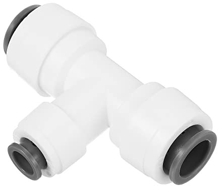 PATIKIL 3/8 x 1/4 Pressione Collegamento Tubo Raccordi, T Forma Riduzione Acqua Linea Raccordo per RO Acqua Sistemi, Bianco