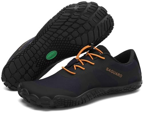 SAGUARO Barefoot Chaussures Hommes Trail Running Femme Minimalistes Chaussures Chaussures de Randonnée Homme Chaussures de Plage légères et Respirantes Bleuprofond 43 EU