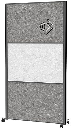 MAUL Trennwand Akustik MAULconnecto 180x100cm | Raumteiler für Büro und Schreibtisch | Freistehender Raumtrenner mit Rollen | Ideal als Sichtschutz und Schallschutz |Allergikerfreundliches Vlies