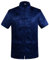 Rubruan Chemise de dragon chinois - Costume traditionnel Tangzhuang - Arts martiaux - Kung Fu Tai Chi Qigong - Manches courtes - Col montant - Veste uniforme pour homme, bleu, L