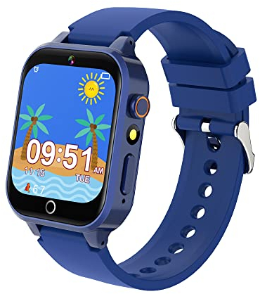 aswan watch Kinderuhr mit Kamera,Video,Stimme aufnehmen,Schrittzähler,Spiele,Wecker,Timer,Stoppuhr – Lernuhr – Kinderspielzeug – Smartwatch
