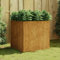 ARKEM Jardinière 80x80x80 cm Acier corten,Jardiniere sur Pieds,Bac avec Treillis,Jardiniere Terrasse
