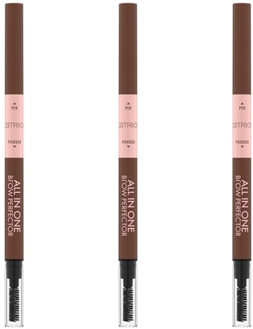 Catrice All In One Brow Perfector, Augenbrauenstift, Nr. 020, Braun, langanhaltend, abdeckend, definierend, vegan, ohne Mikroplastikpartikel, Nanopartikel frei, ohne Parfüm, 3er Pack (3x0.4g)
