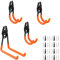 Salubohum Wandhaken für die Garage, Werkzeughaken, Garagenhaken, 4 Stück (3 rund, 1 quadratisch), geeignet für Fahrräder, Elektrowerkzeuge, Leitern (Orange)