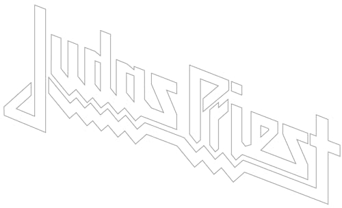 Judas Priest Aufkleber Logo weiß Musik Heavy Metal Sticker ca. 17x7 cm