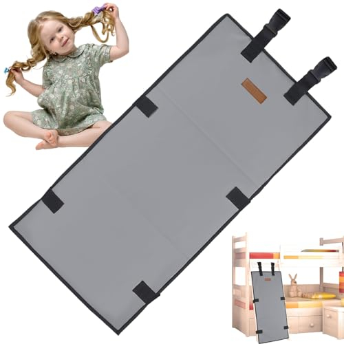 Etagenbett Leiter Abdeckung, Etagenbett Leiter Pads 31x15 Etagenbett Leiter Pads, Faltbettbettbissen mit verstellbaren Schnallen, verhindern Sie das Klettern für Kinderbettzubehör grau