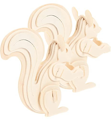 UPKOCH 2stücke Holz Tierpuzzle Spielzeug DIY Puzzles Für Junge Mädchen Lustige Puzzles Mit Interaktiver Stichsäge Fördert Hand-Auge-koordination Und Kognitive Entwicklung