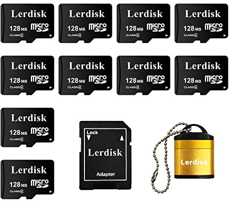 Lerdisk Factory 128MB Micro SD Card, 10 Inch Pack, Small Capacity for Small Files, Not Suitable for Camera, Phone (Not GB, 1024MB=1GB)