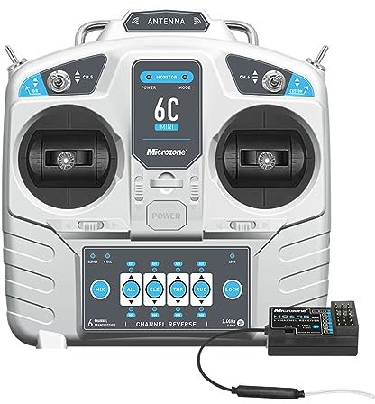 Jemora MC6C 2.4GHz 6CH Remote Controller Mode 1 Transmitter and MC6RE Receiver Radio System for RC Airplane Drone Multirotor Helicopter Car Boat