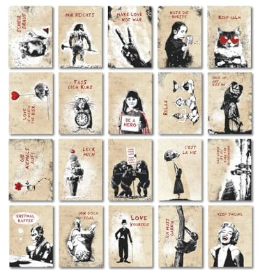TypeStoff 20er Postkarten-Spar-Set – ShortQuotes – DIN A6, 20 verschiedene Motive mit Sprüchen und Zitaten für viele Gelegenheiten – DIN A6 – PK-01480
