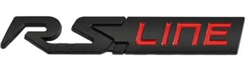 AQXYWQLL 3D-Emblem-Aufkleber aus Metall, kompatibel mit Logan Clio Megane 2 3 4 Captur Twingo Duster Kadjar(Color:RS LINE)