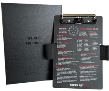 Pilot-Kniebrett mit Gummiband und Stifthalter, Aluminium-Luftfahrt-Schreibtafel – 24,6 x 16,5 cm Klemmbrett mit Clip und Stifthalter, Pilotenzubehör