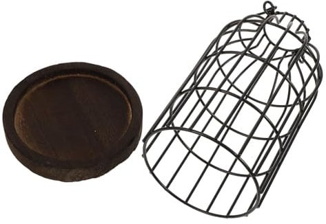 ORFOFE Retro Candlestick Ornaments Wooden Tray Tealight Base Iron Art Farmhouse Decor for Living Table