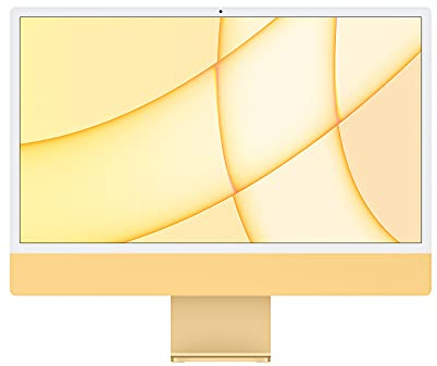 2021 Apple iMac con Chip Apple M1 (24-pulgadas, 16GB RAM, 1TB SSD de Almacenamiento) (QWERTY English) Amarillo (Reacondicionado)