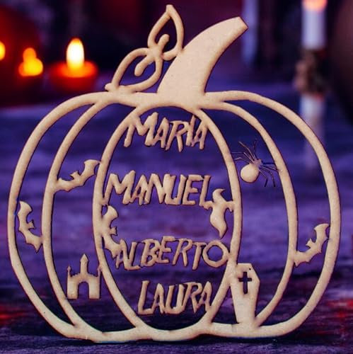 JR Maderas Calabaza Personalizada 28 CM x 28 CM x 3mm - Calabaza Halloween - Formas de Madera para Decoraciones - Decoraciones para Fiestas de Halloween - Adornos de Madera para Manualidades.