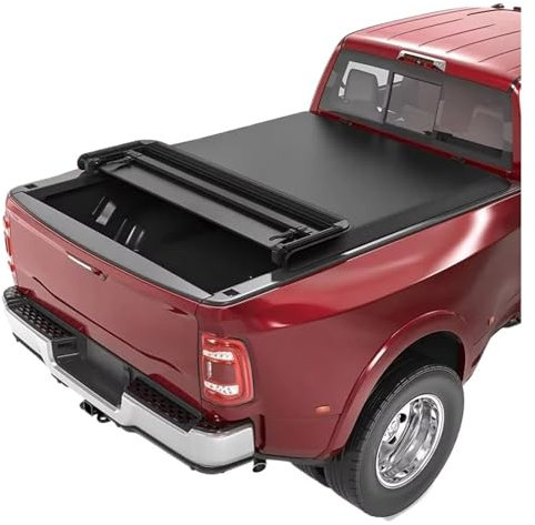 5,7 FT PVC Soft Quad Fold Pickup Truck Bettdecke, Navara Persenning Abdeckung kompatibel for Nissan Navara Titan Extra kurzes Bett 5'7