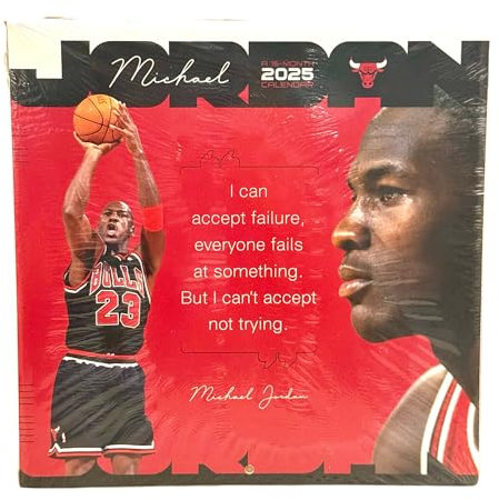 Michael Jordan Great Qoutes Wandkalender 2025, 27,9 x 55,9 cm, 16 Monate