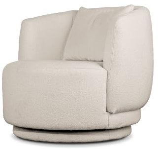 Etussi Home Sessel Wave – Relaxsessel Wohnzimmer – XXL Sessel – Sessel mit Rotationsfunktion – Boucle Stoff – Beige