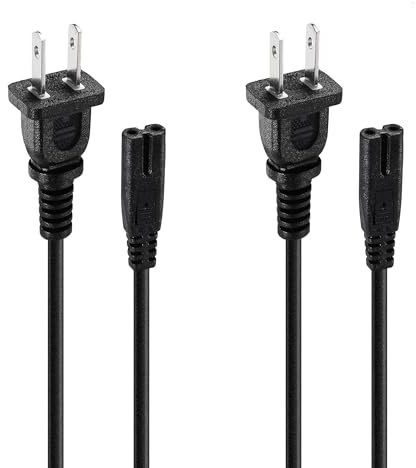 2 cables de alimentación PS5 y cable de alimentación de la serie Xbox X/S de 2 puntas universal de 8 AC para PlayStation 5/PS4 Slim/PS3, Xbox One X/S, serie X/S, adaptador de corriente y duradero, 1,5
