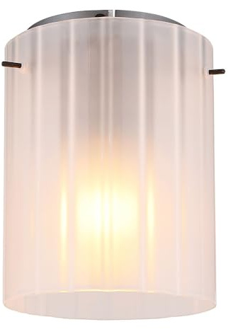 GLOBO Ceiling Light Living Room Light Glass Grey Grooves 1 Bulb Height 23 cm
