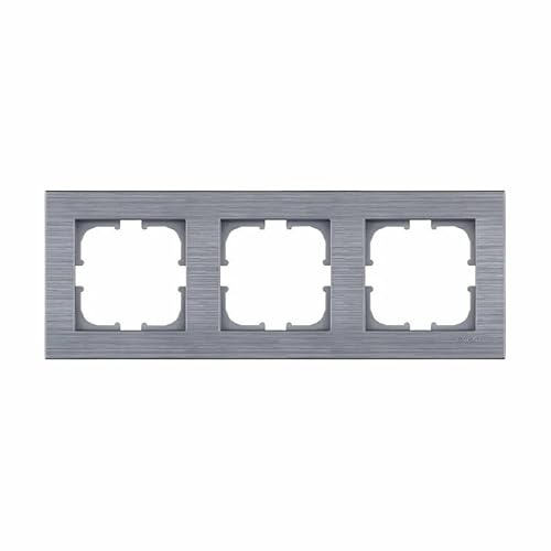 EXEN - Serie COMFORT Rahmen 3-fach für Lichtschalter und Steckdose - Panel für Wandlichtschalter und Steckdosen - Stahl - 224mm - C103/05E