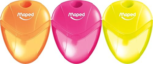 Maped Taille-crayon I-Gloo Fluo, boîte de récupération pour crayons fins – Couleur aléatoire