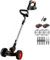 TAGLIAERBA ELETTRICO DECESPUGLIATORE 21V CON RUOTE TAGLIABORDI DOPPIA 2 BATTERIA