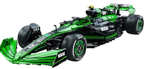 barweer F1 Rennwagen Bausatz - 314 Teile Technik Modell mit Fahrerfigur | Detailliertes Formel-1 Auto für Erwachsene | Kompatibel mit Klemmbausteinen (22 cm Länge)