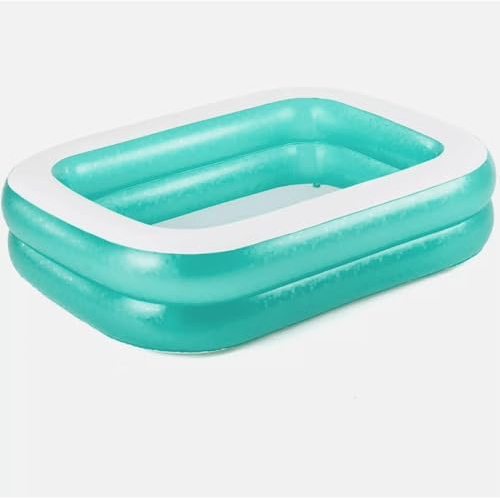 Inflatable Kids Swimming Pools - Sea World Rectangular Paddling Pool for Kids - Large 3m Swim Centre - Garden Family Lounger (201 x 150 x 51 cm)