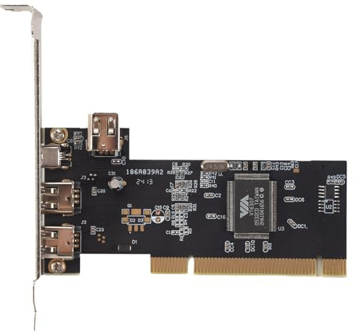 Buerjia 3 Port IEEE 1394 Firewire Card PCI Firewire Adapter IEEE 1394 PCI Controller Card for Desktop PC