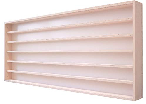 Alsino Holzregal V-16 Wandregal Wandvitrine Setzkasten Sammlervitrine 150 x 58 x 8,5-6 Ebenen mit Plexiglasscheiben