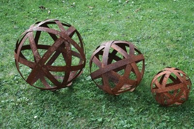 FVLFIL Terracotta-toepfe-de Edelrostkugel Kugel Metall 30 cm Eisen Rost