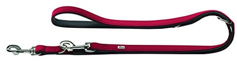 HUNTER SOFTIE Verstellbare Führleine für Hunde, Kunstleder, samtig, pflegeleicht, 2,0/200 cm, rot