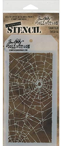 Stampers Anonymous Tim Holtz Layered Stencil, 4.125-Inch by 8.5-Inch, Shatter