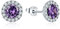 JO WISDOM Ohrstecker Lila Amethyst Silber 925 Damen Runde Ohrringe Stecker mit 3A Zirkonia Februar Geburtsstein,Schmuck für Frauen