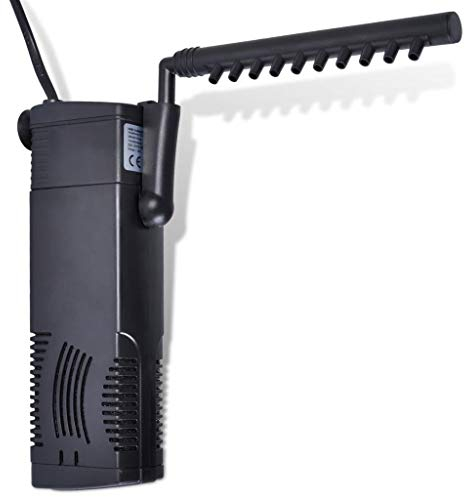 Festnight Filtro Pompa Acquario Interno con Carbone Attivo 600L/h 8W 50 Hz 220V, Filtro Acquario, Pompa Acquario