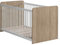 FORTE Winnie Babybett mit 3 Schlupfsprossen mit Lattenrost, Liegefläche 70 x 140 cm, Holzwerkstoff, Sonoma Eiche / Weiß, B x H x T: 75,8(70) x 80,5 x 144,4(140) cm