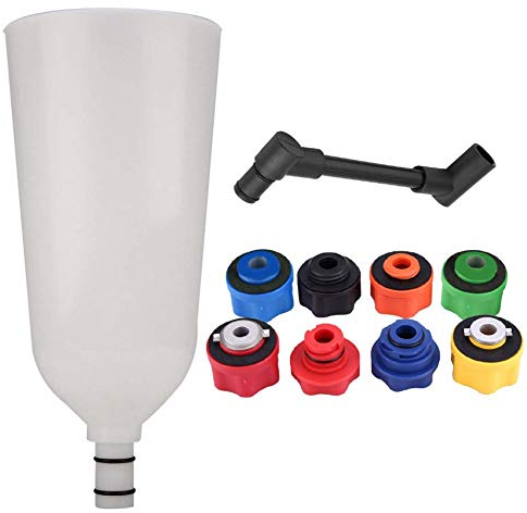 Kit d'entonnoirs d'huile,Delaman 10 Pcs Moteur de voiture Huile déversement preuve entonnoir de remplissage ensemble, adaptateur d'entonnoir d'huile de voiture Remplir Set plus pivotant Offset tube