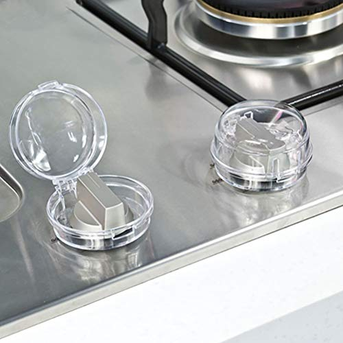 Gobbuy 6 Stücke Clear Stove Knob Sicherheitsabdeckungen Kindersicherungen Hitzebeständige Kindersicherung für Ofen/Herd/Gasherd