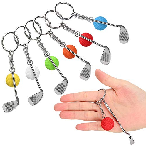 Lot de 6 mini porte-clés en forme de balle de golf pour clubs de golf et balles