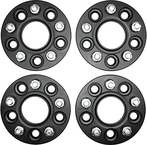 WINCHMAX 20mm eloxierte Aluminium-Naben-Zentrische Spurverbreiterungen. PCD 5 x 108, Gewinde 12 x 1,5 mm, Mittelbohrung 63,4 mm. 4 x 20mm Spacer in für Ford Focus MK2, MK3. SCHWARZ T4