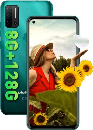 Ulefone Android 11 Smartphone ohne Vertrag, Note 11P 4G Handy, Helio P60 Octa-Core 8GB+128GB, Dual-SIM + Dedizierte 2TB SD-Erweiterung, 48MP Quad-Kamera,6,55’’ HD+ Bildschirm, Fingerabdruck Grün