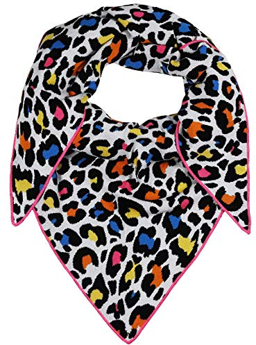 Zwillingsherz Dreieckstuch aus Baumwolle - Hochwertiger Schal mit Leo Design für Damen Jungen Mädchen - Uni - XXL Hals-Tuch und Damenschal - Strick-Waren - für Herbst Frühjahr Sommer bunt